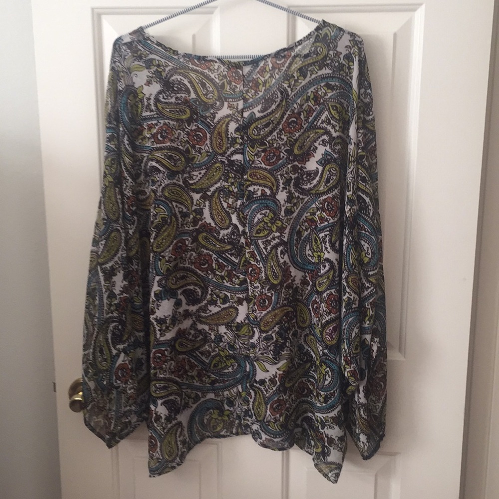 Cha Cha Vente sheer multicolored blouse